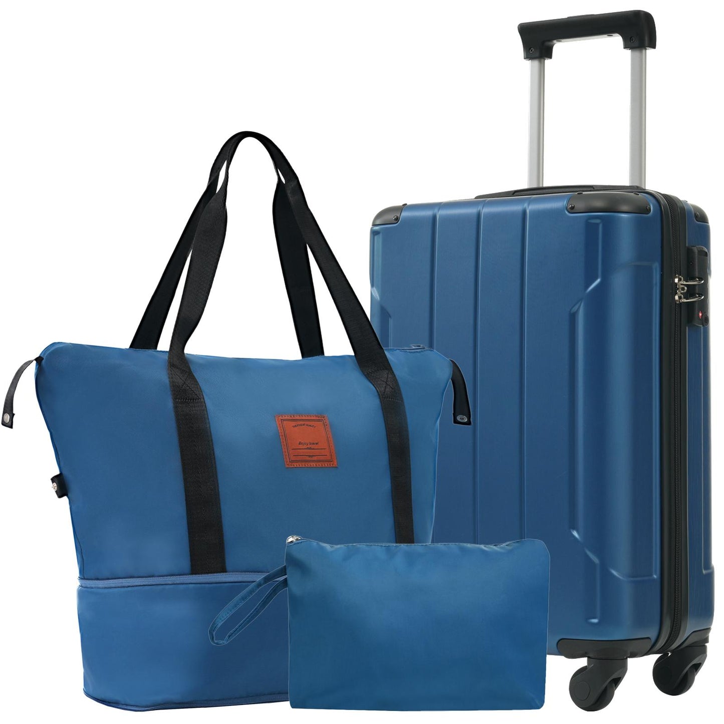 3 Piece Blue Luggage Set w/TSA Lock