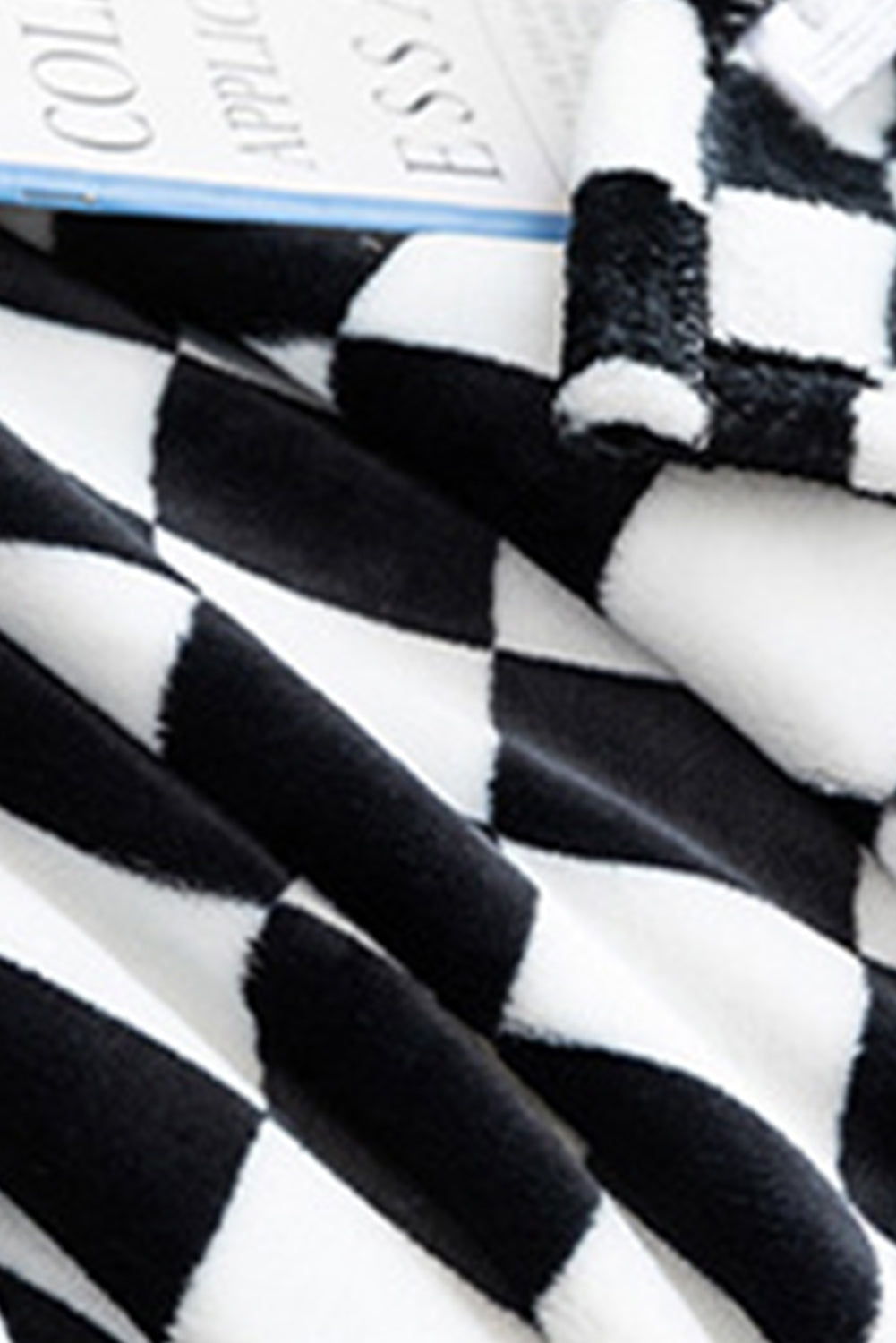Navy Blue Checkerboard Printed Soft Throw Blanket 120*200cm