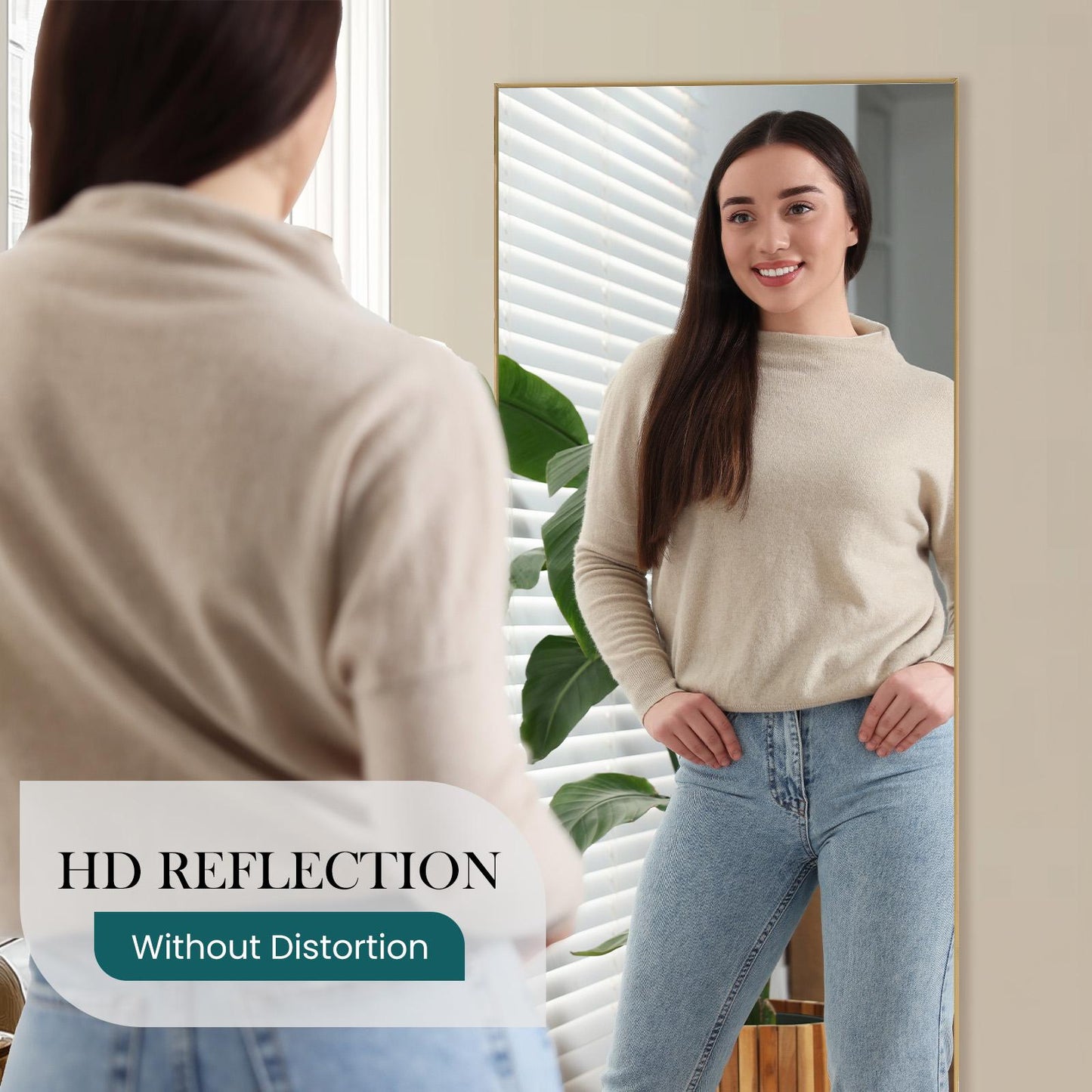 71"x26" Gold Rectangular Full Length Vanity Mirror