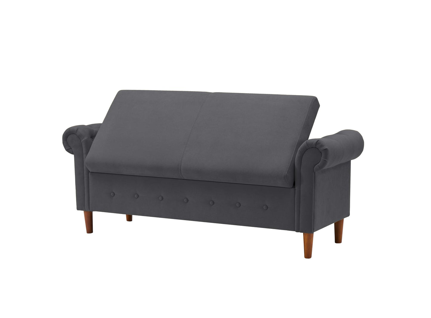 Dark Grey Large Storage Sofa Bench