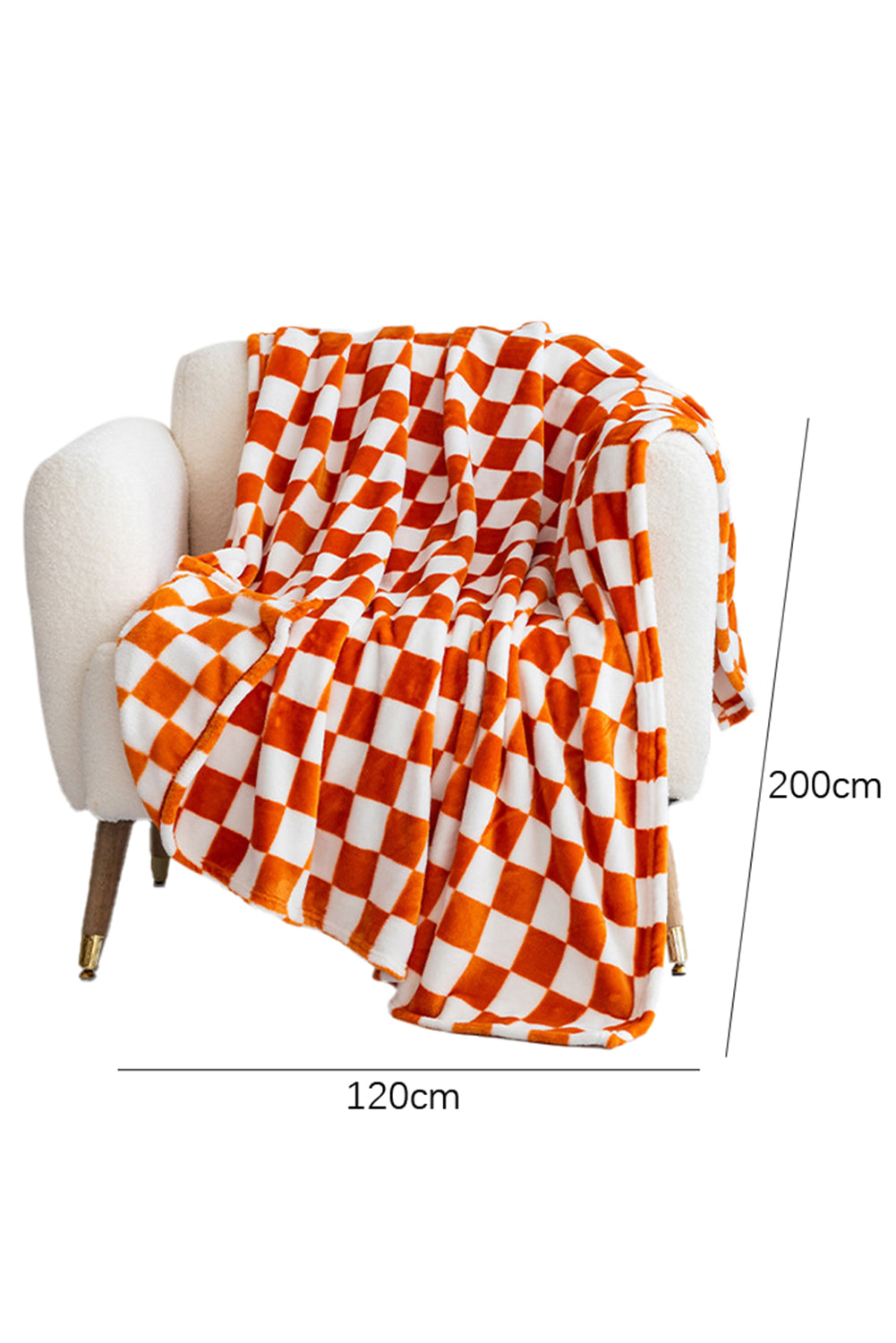 Navy Blue Checkerboard Printed Soft Throw Blanket 120*200cm