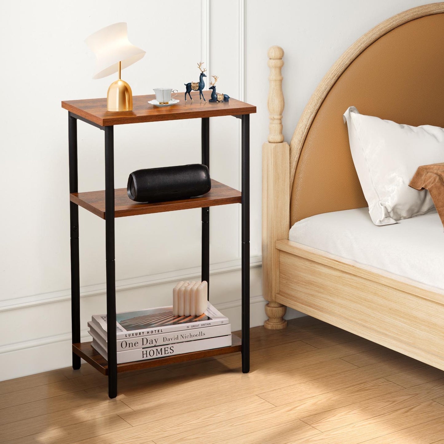 Brown Small Bedside Storage Table