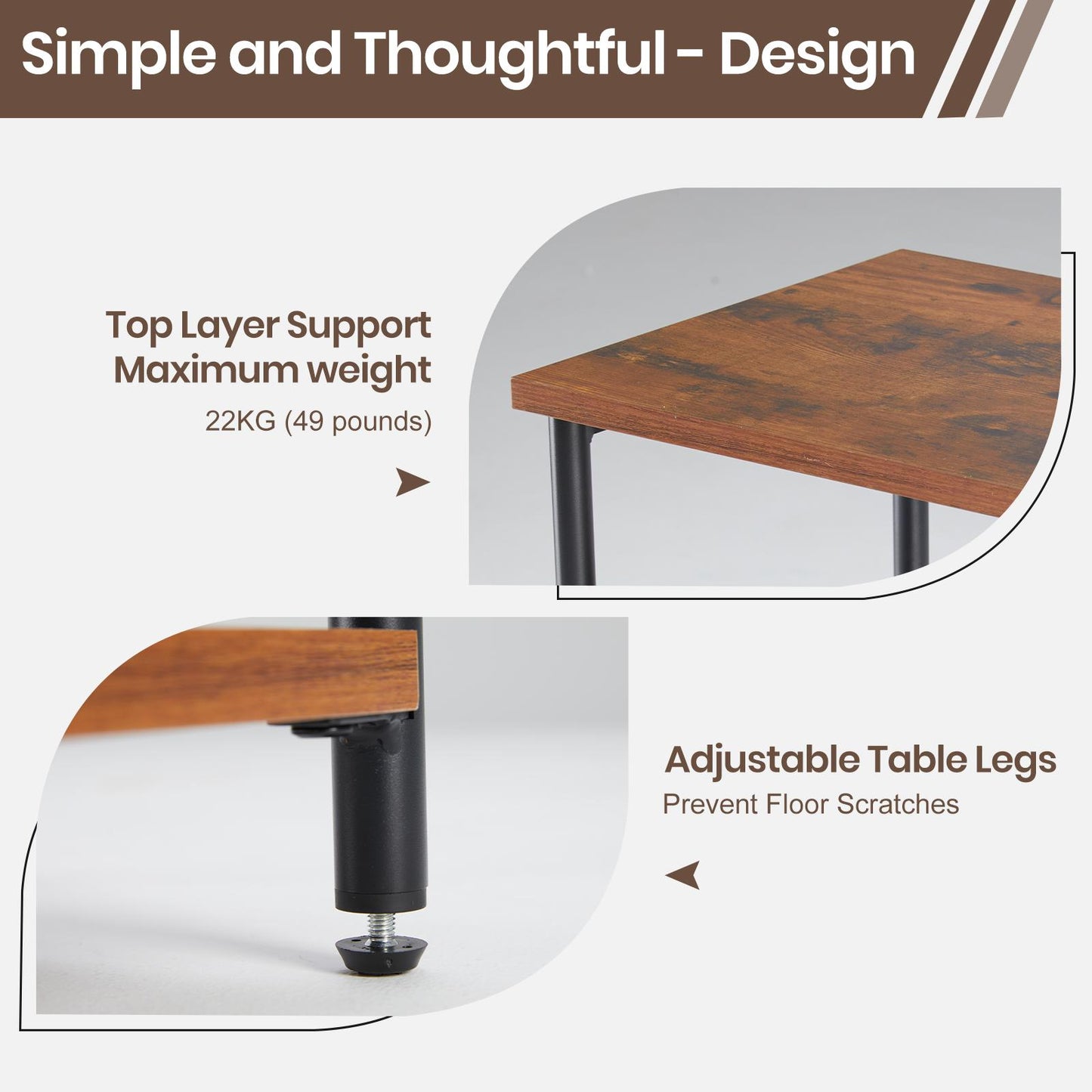Brown Small Bedside Storage Table