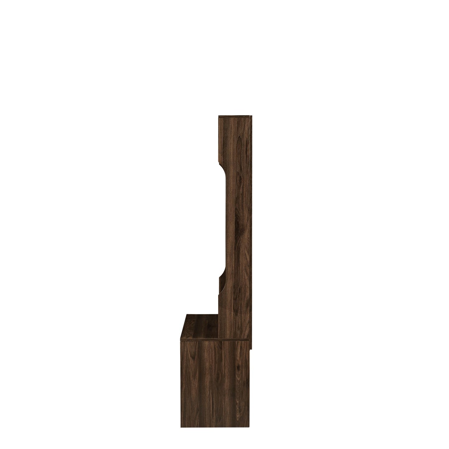 Dark Brown Coat Rack w/ Shoe Cabinet Storage