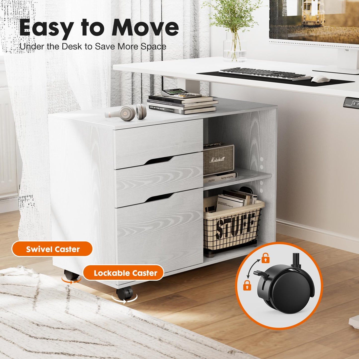 White Office Organizer Filing Cabinet