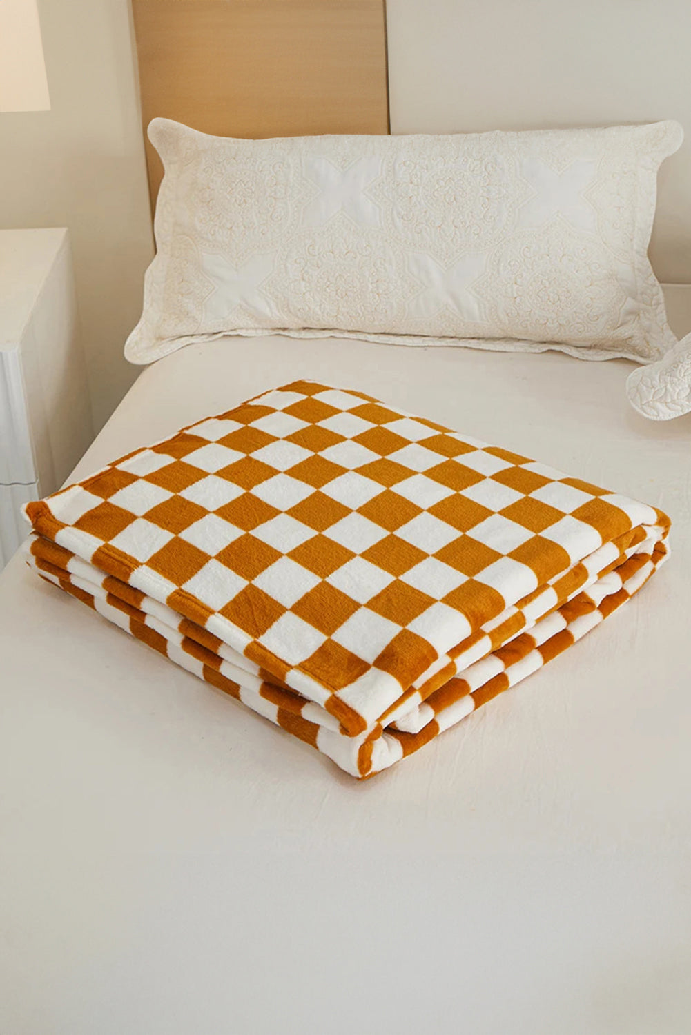 Navy Blue Checkerboard Printed Soft Throw Blanket 120*200cm