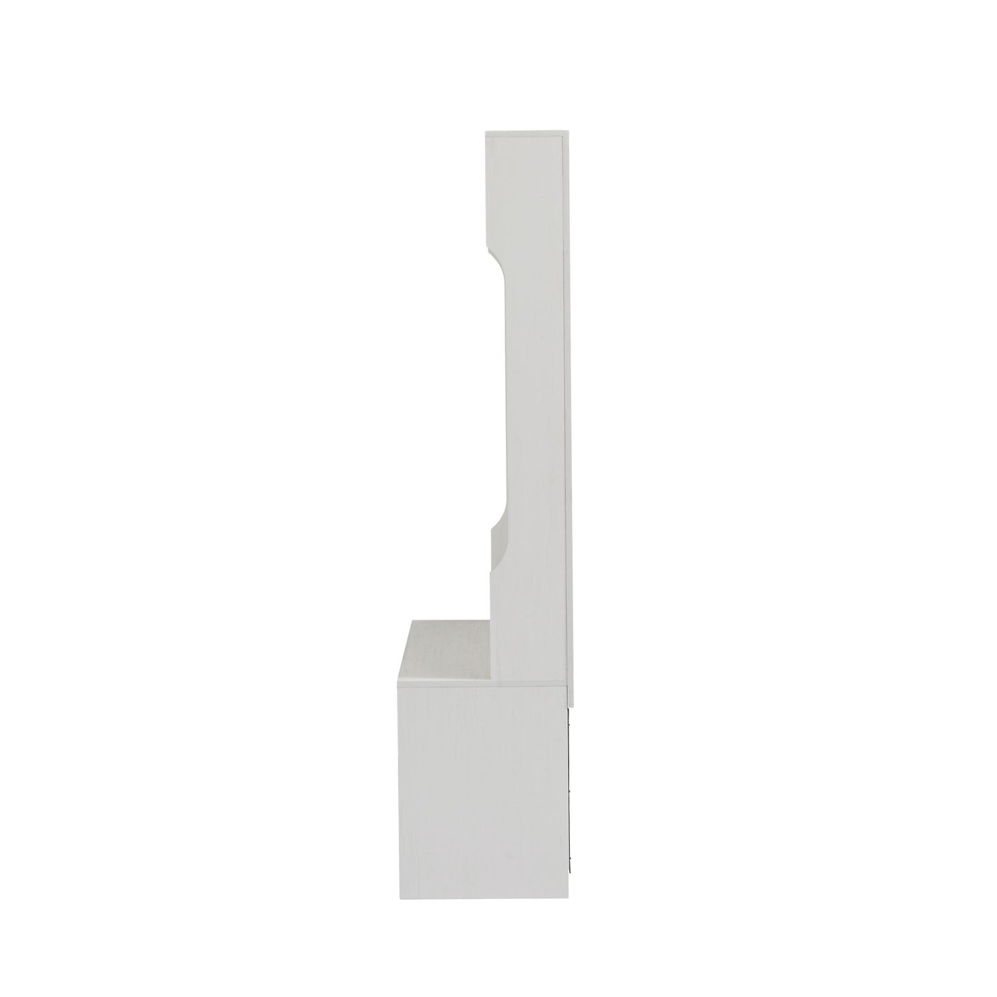 White Coat Rack w/ Shoe Cabinet Storage