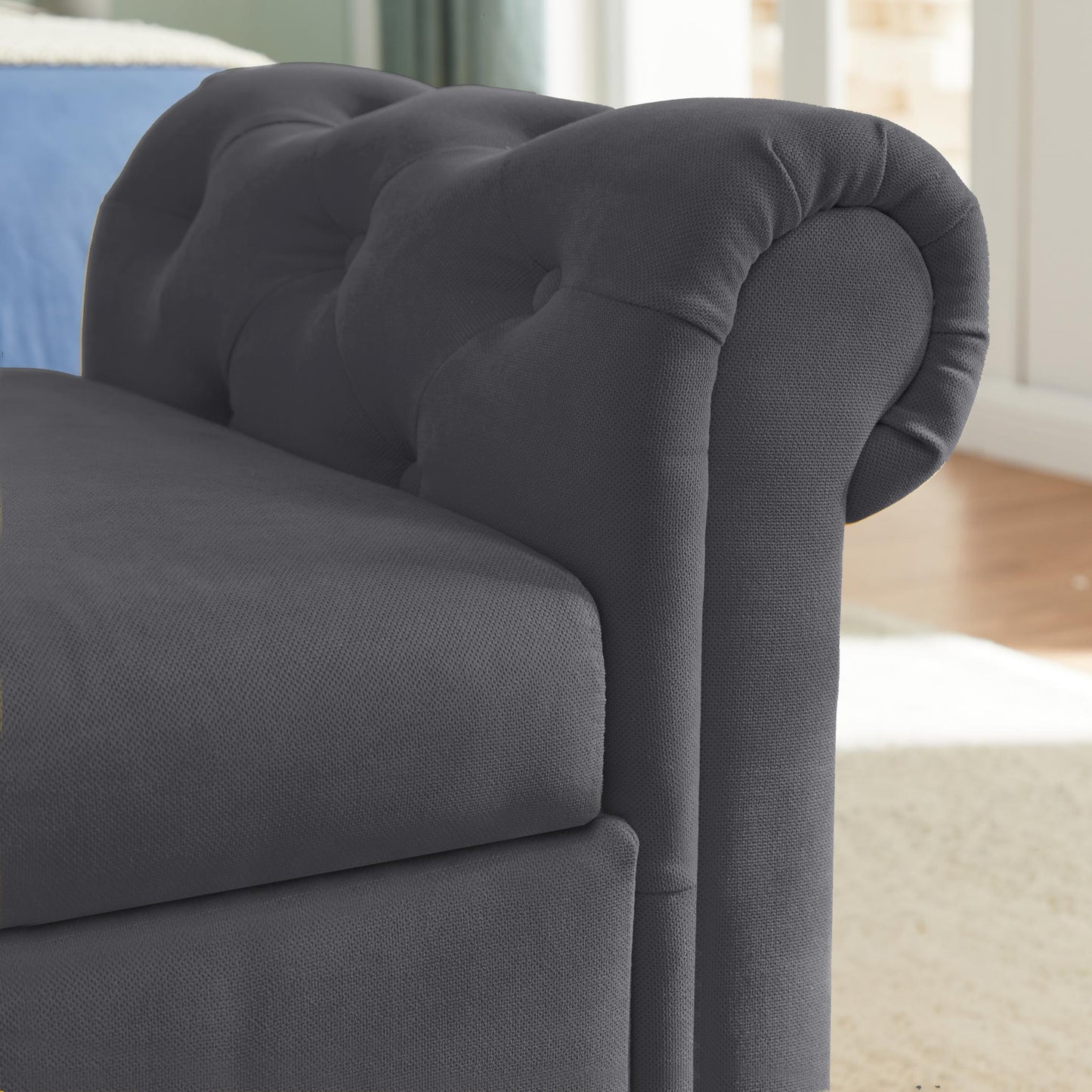 Dark Grey Large Storage Sofa Bench