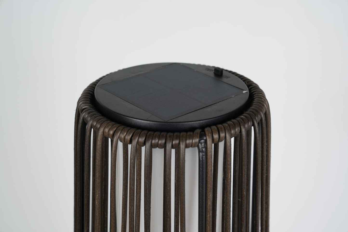 2-Pack Dark Brown Outdoor Wicker Floor Solar Lamps