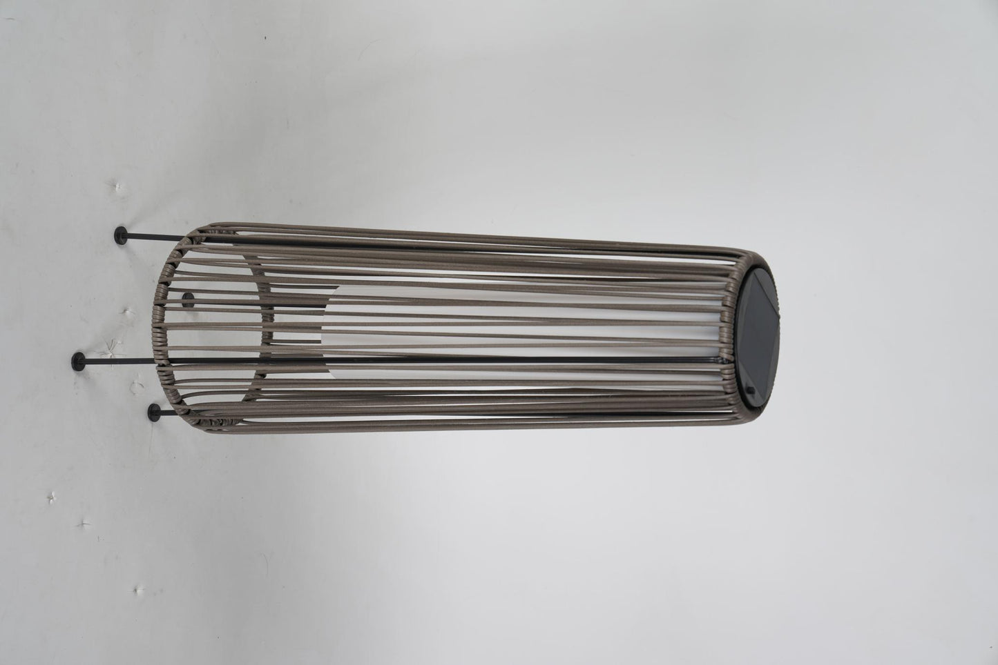 2-Pack Brown Outdoor Wicker Floor Solar Lamps