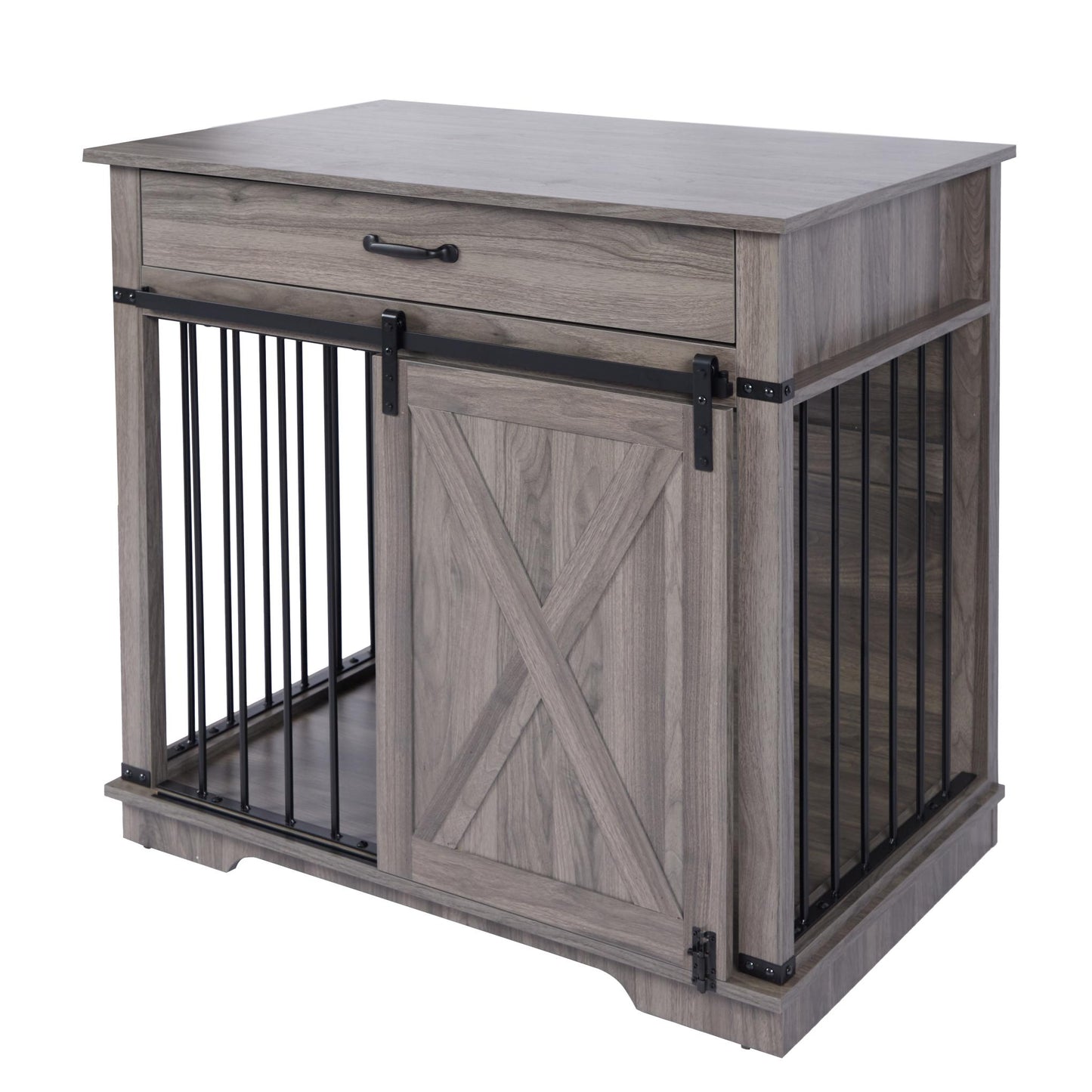 Grey Dog Crate Furniture Kennel for Small/Medium Dogs