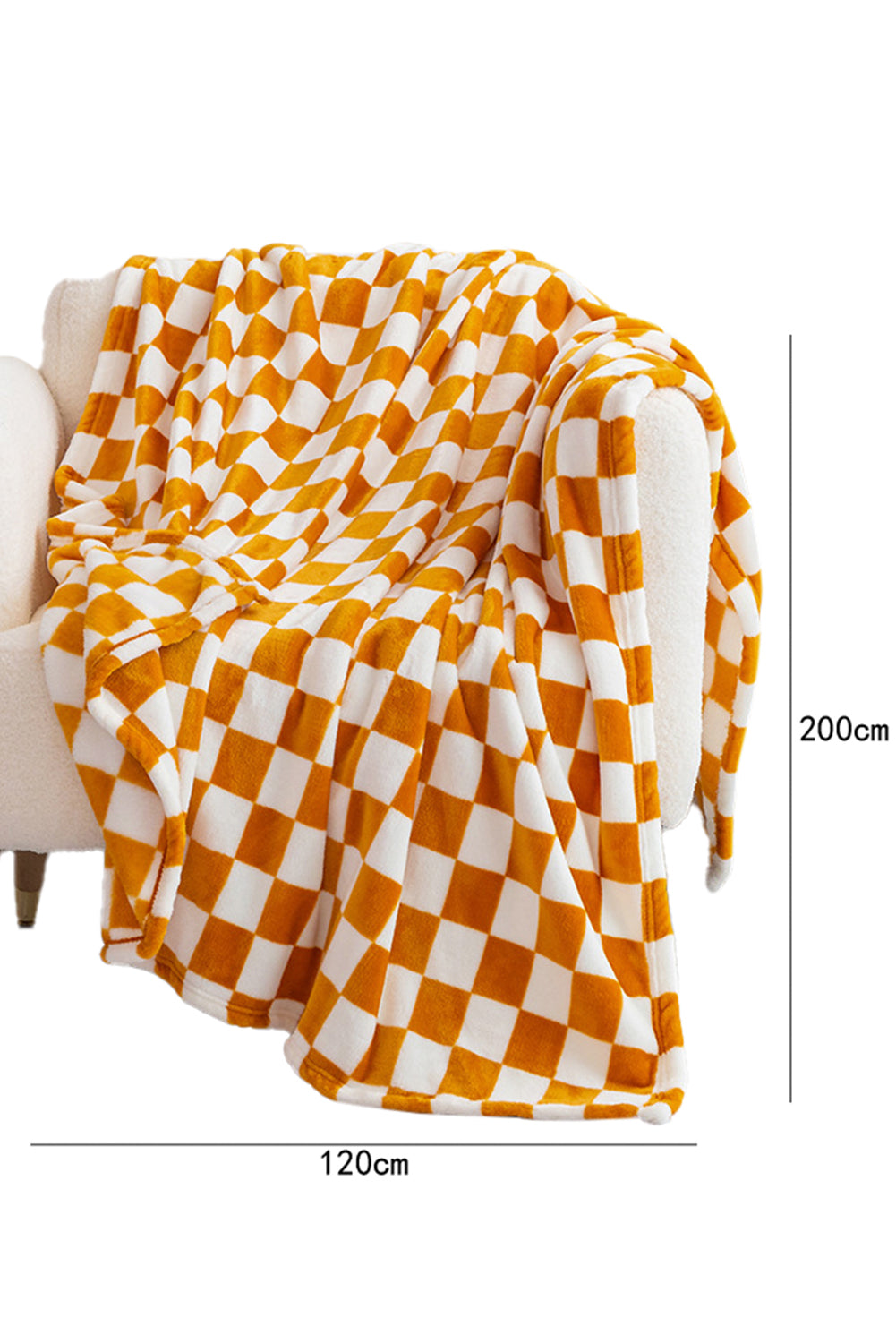 Navy Blue Checkerboard Printed Soft Throw Blanket 120*200cm