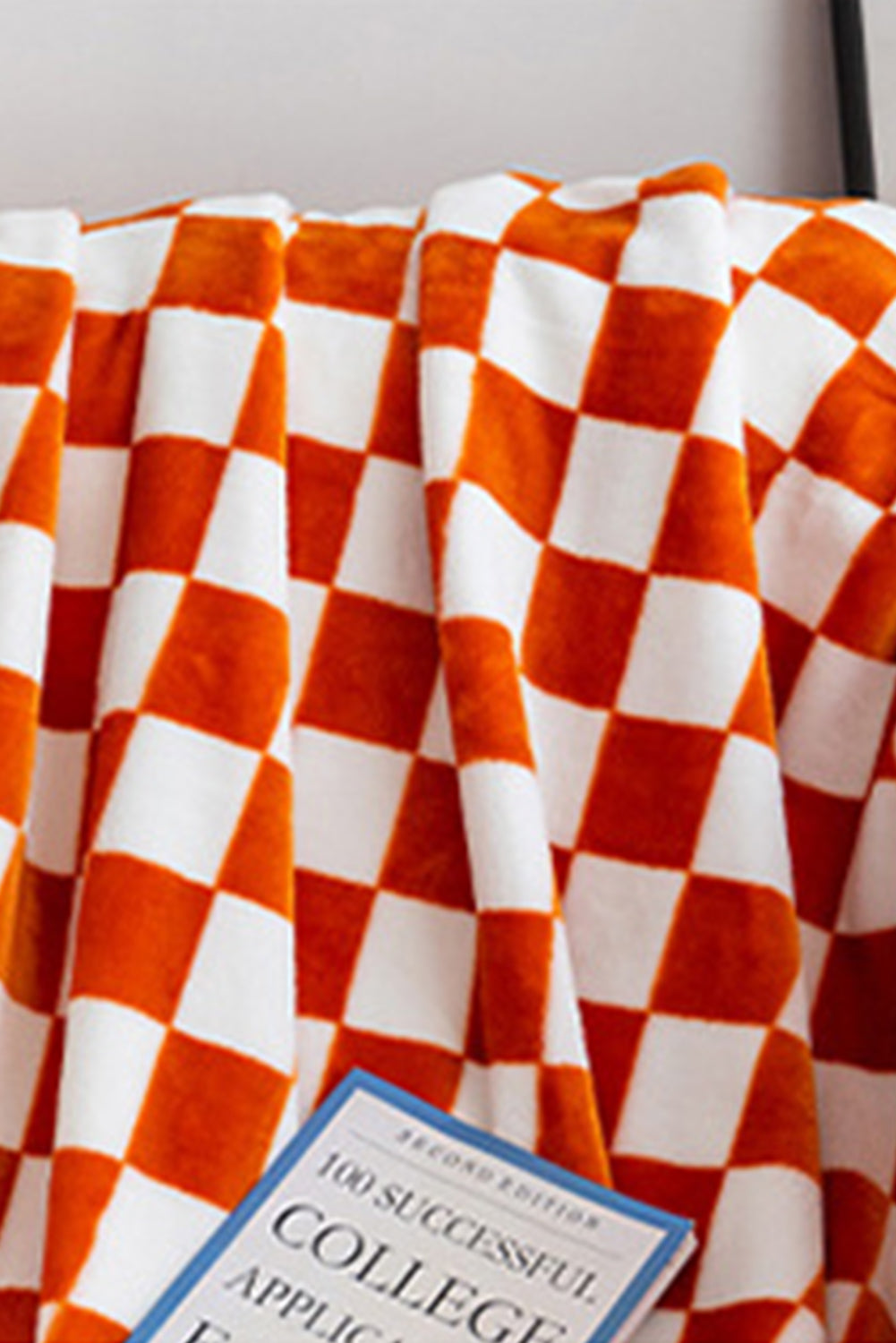 Navy Blue Checkerboard Printed Soft Throw Blanket 120*200cm
