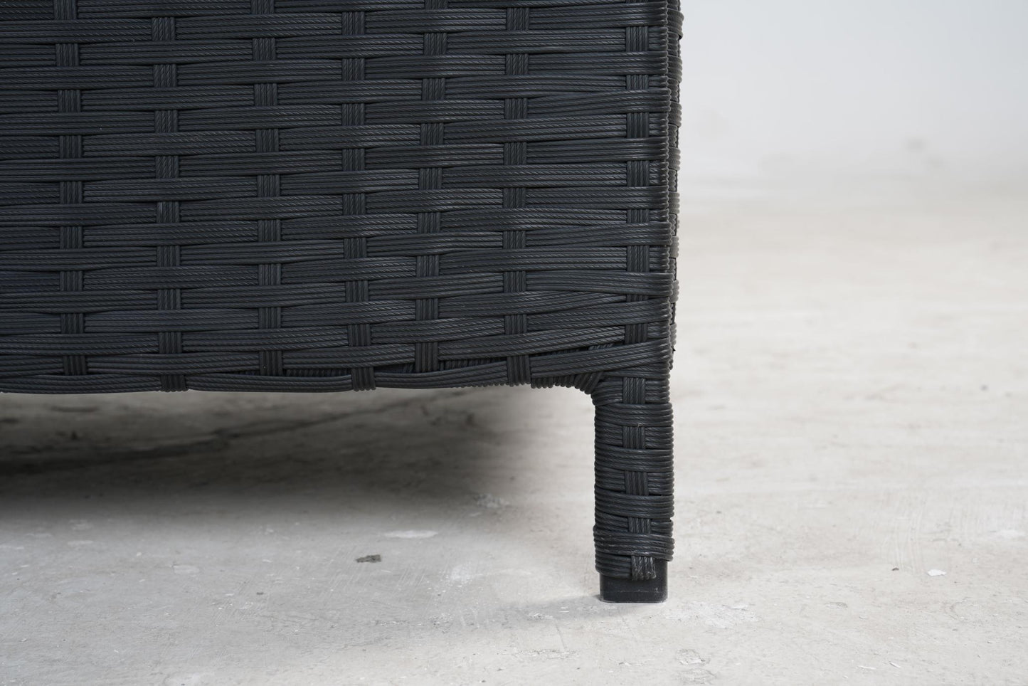 Black Iron Rattan Storage Bench