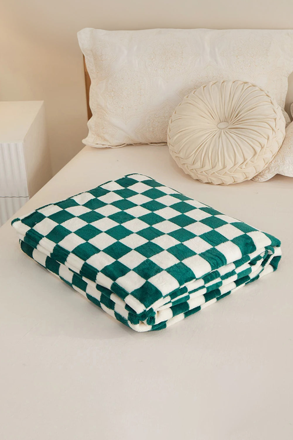 Navy Blue Checkerboard Printed Soft Throw Blanket 120*200cm