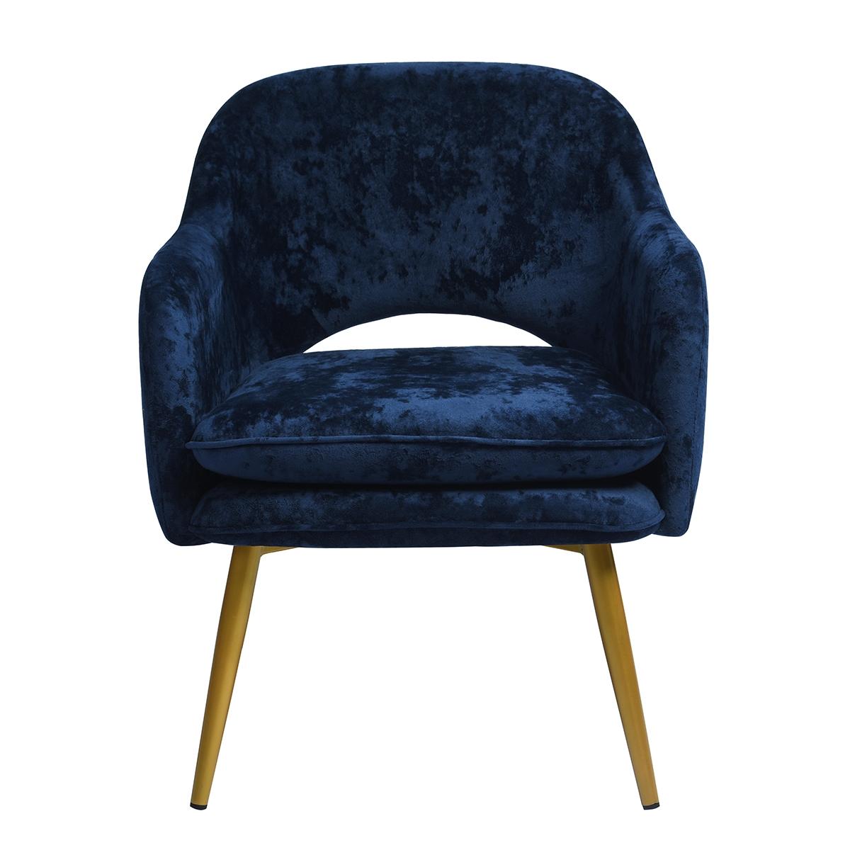 Navy Modern Velvet Accent Chair