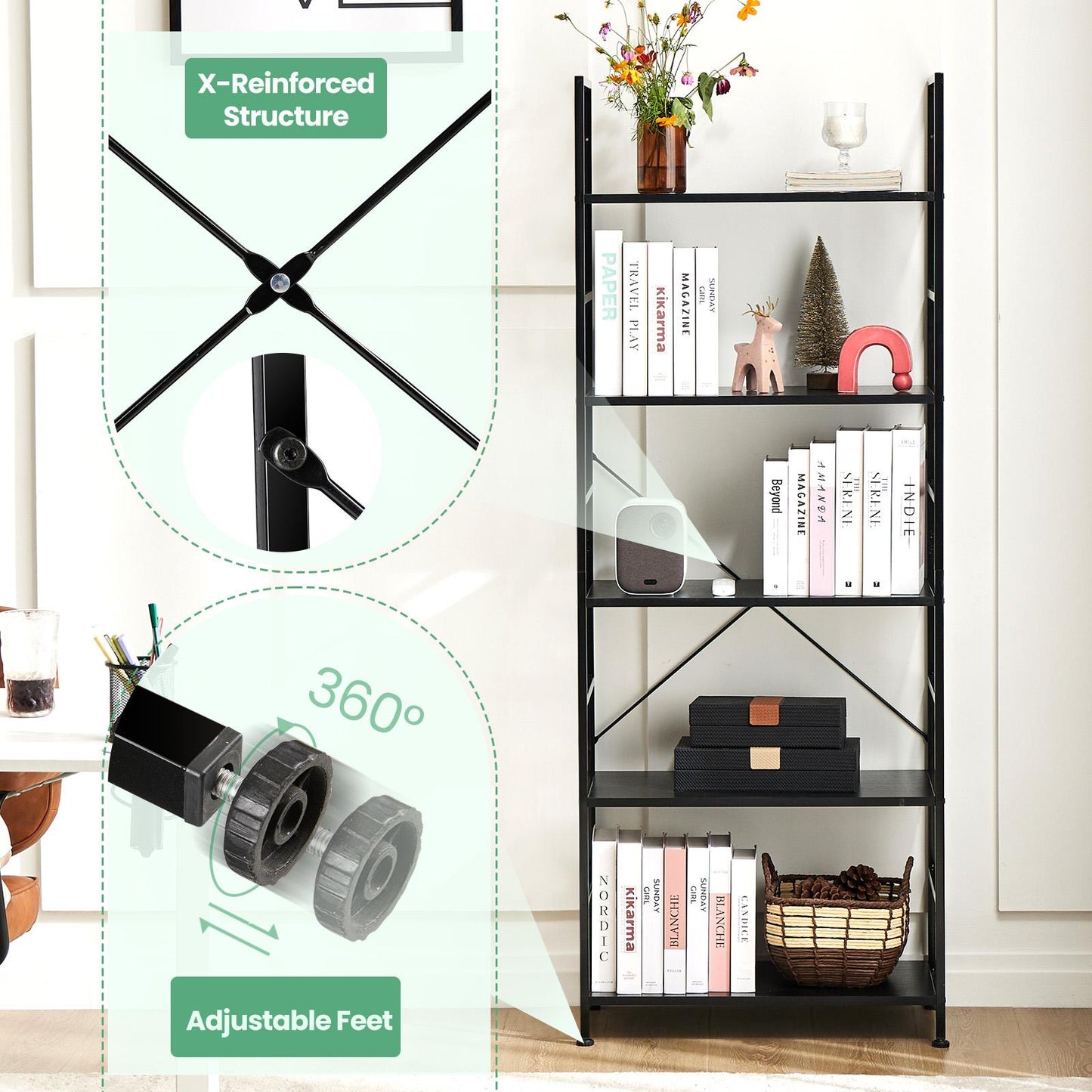 Black Classically Modern Book Shelf