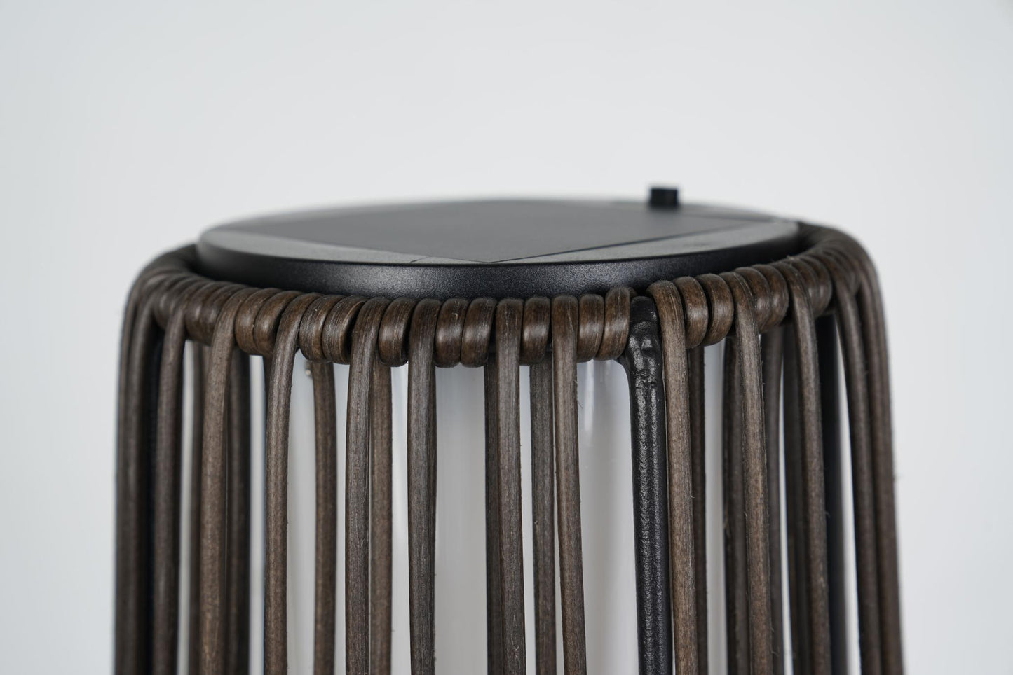 2-Pack Dark Brown Outdoor Wicker Floor Solar Lamps