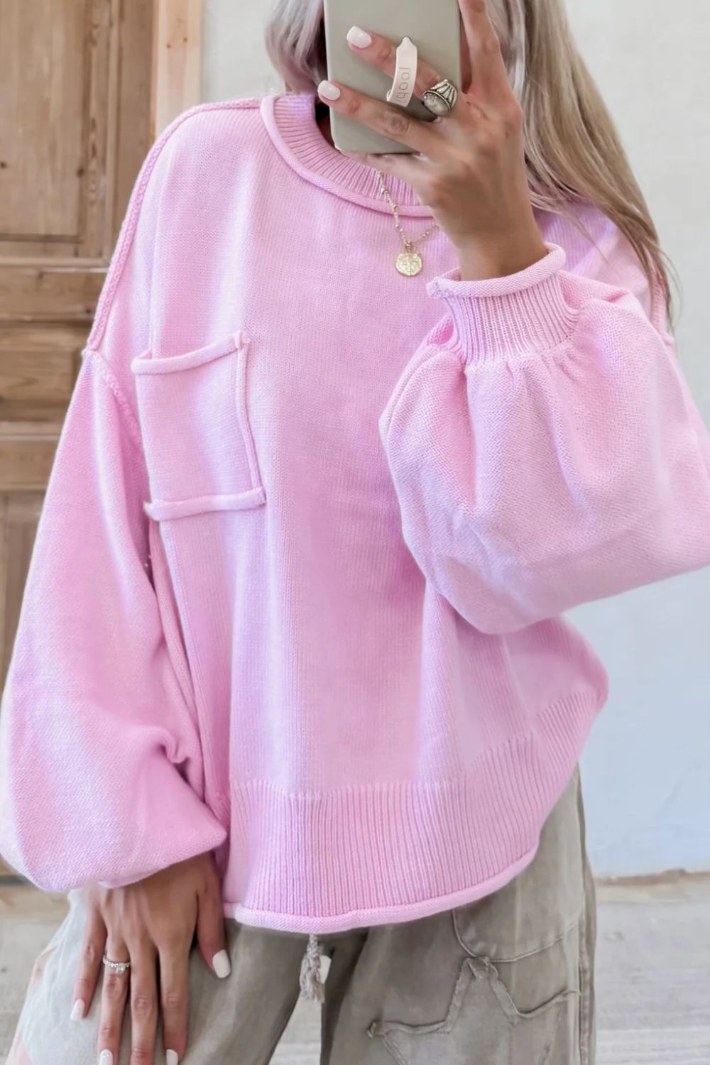 Women’s Pink Oversized Sweater