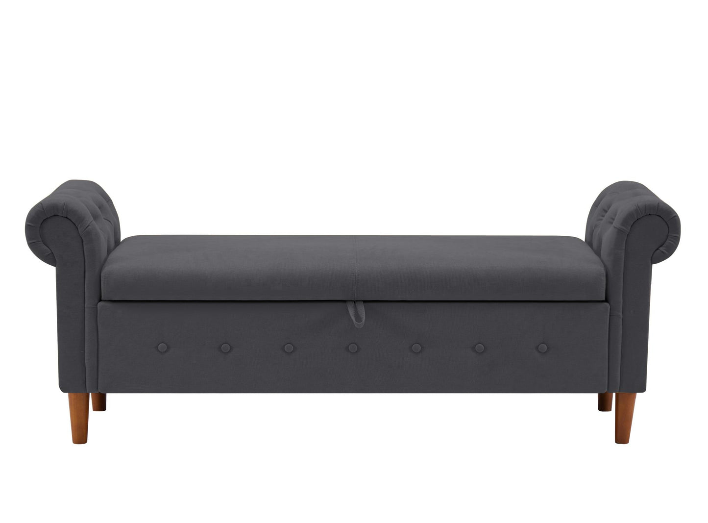 Dark Grey Large Storage Sofa Bench