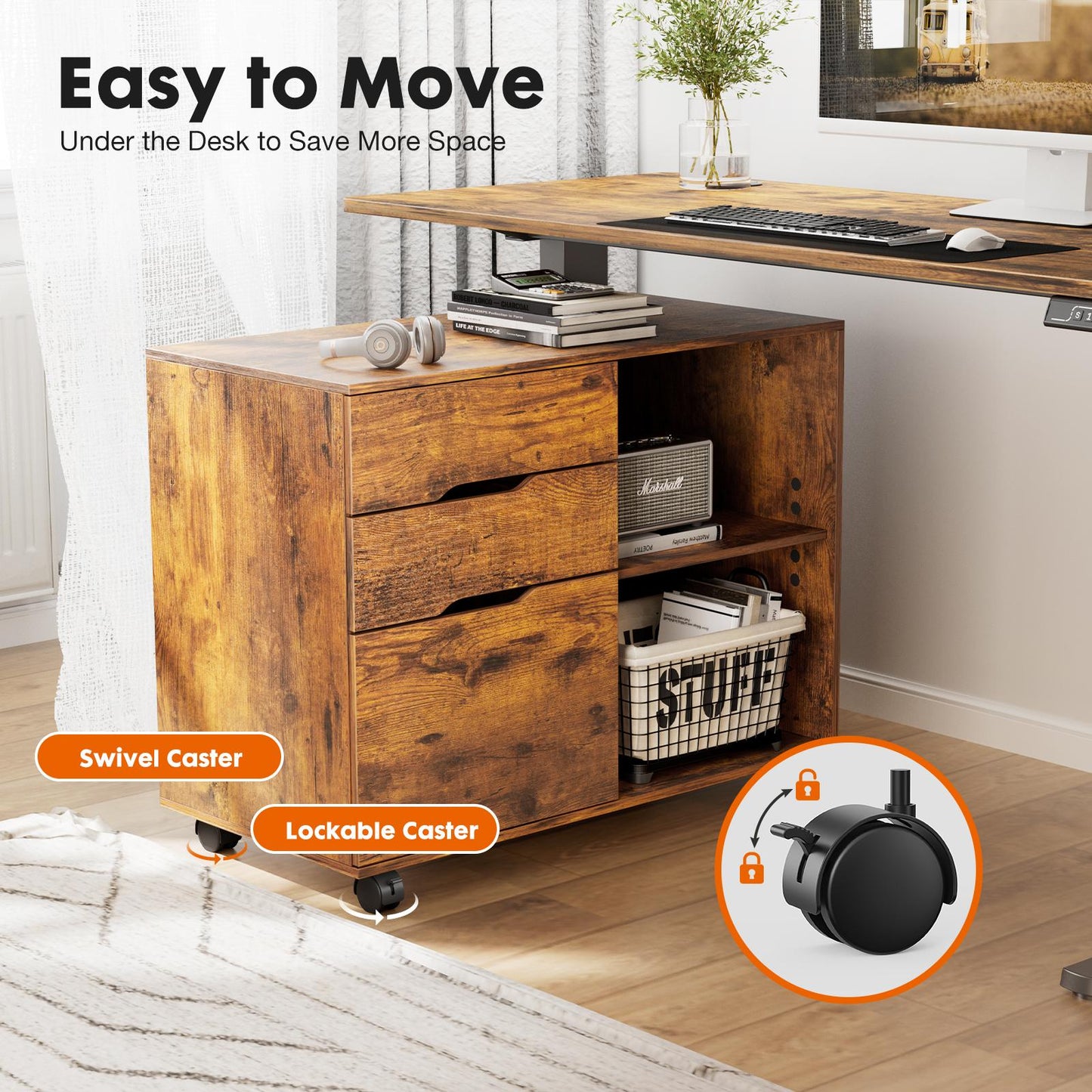 Brown Office Organizer Filing Cabinet