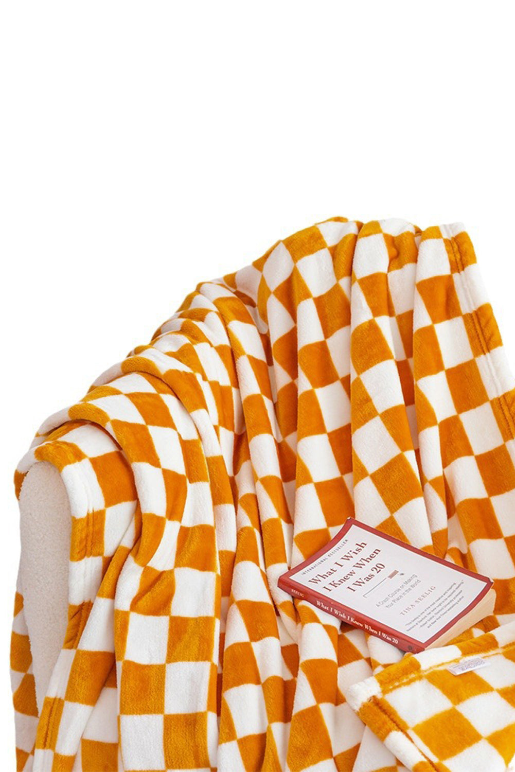 Navy Blue Checkerboard Printed Soft Throw Blanket 120*200cm