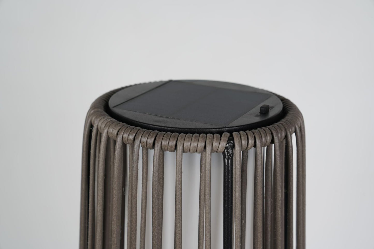2-Pack Brown Outdoor Wicker Floor Solar Lamps