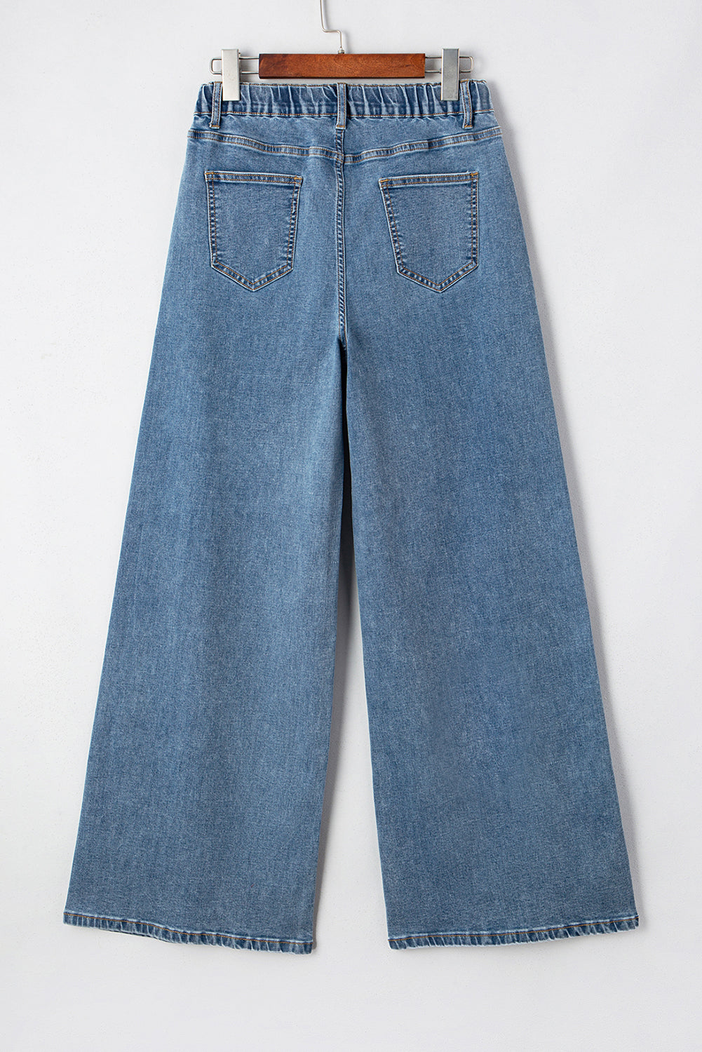 Dusk Blue Medium Wash Super Wide Leg Denim Pants