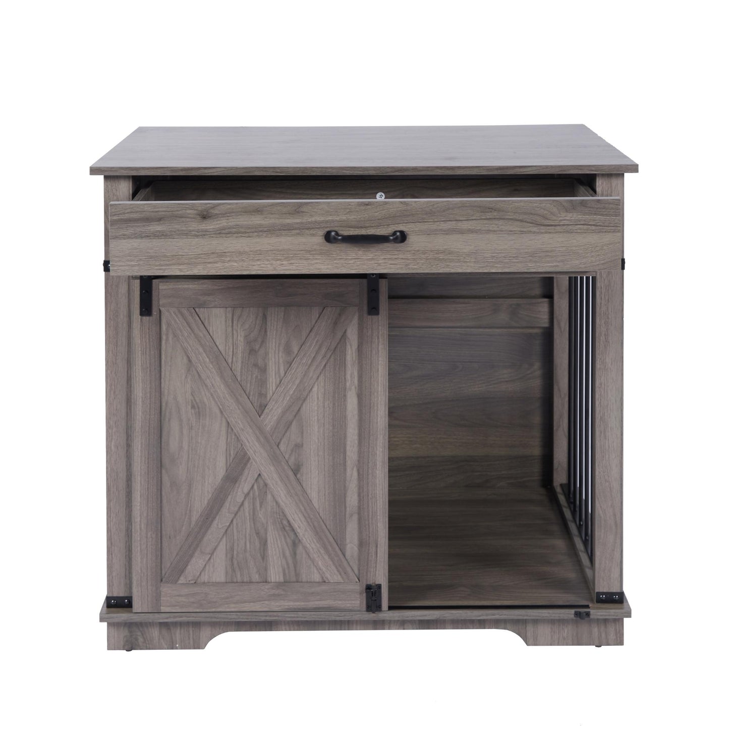 Grey Dog Crate Furniture Kennel for Small/Medium Dogs