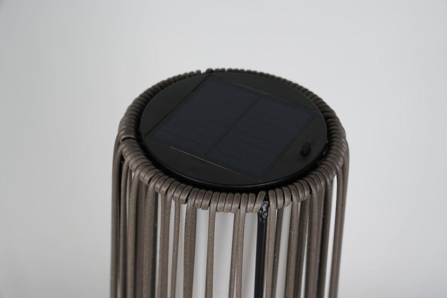 2-Pack Brown Outdoor Wicker Floor Solar Lamps