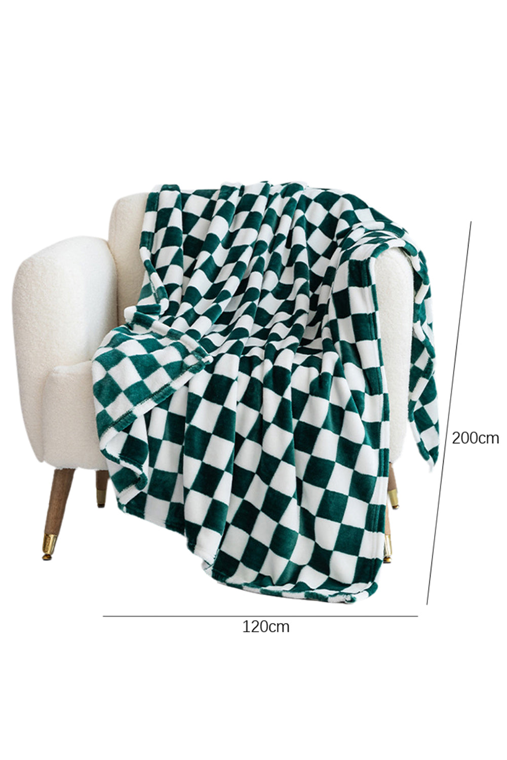 Navy Blue Checkerboard Printed Soft Throw Blanket 120*200cm