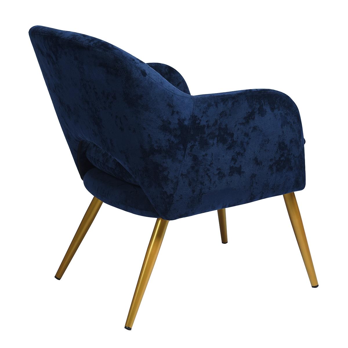 Navy Modern Velvet Accent Chair