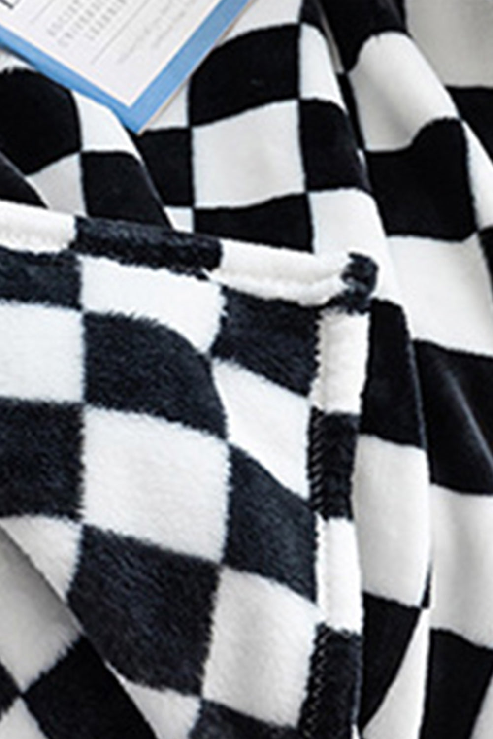 Navy Blue Checkerboard Printed Soft Throw Blanket 120*200cm