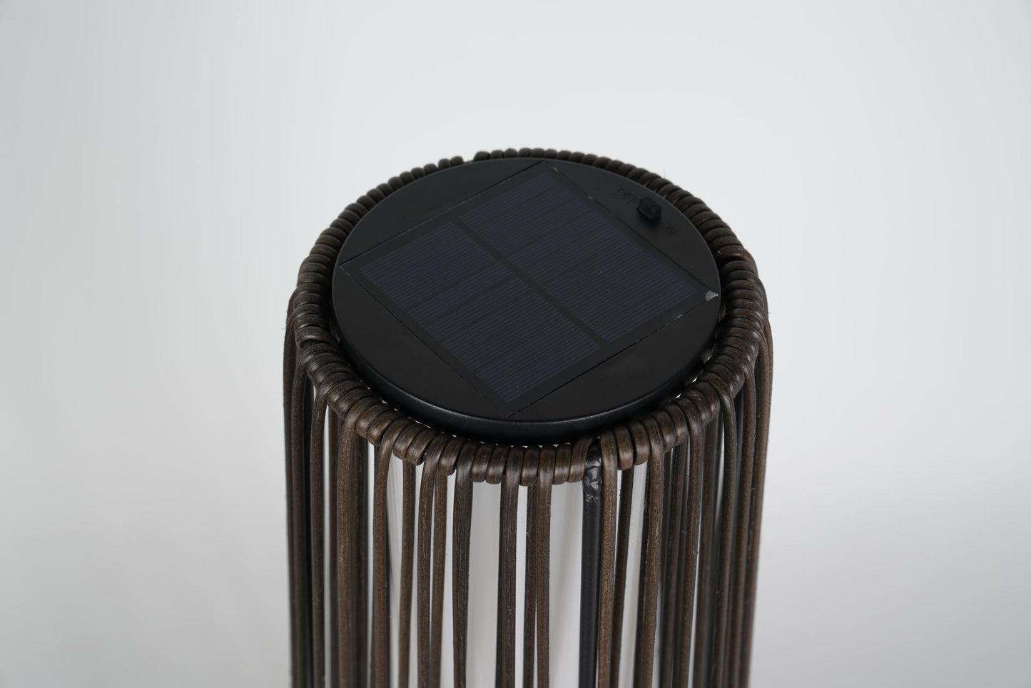 2-Pack Dark Brown Outdoor Wicker Floor Solar Lamps