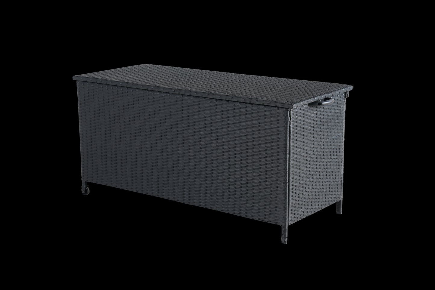 Black Iron Rattan Storage Bench