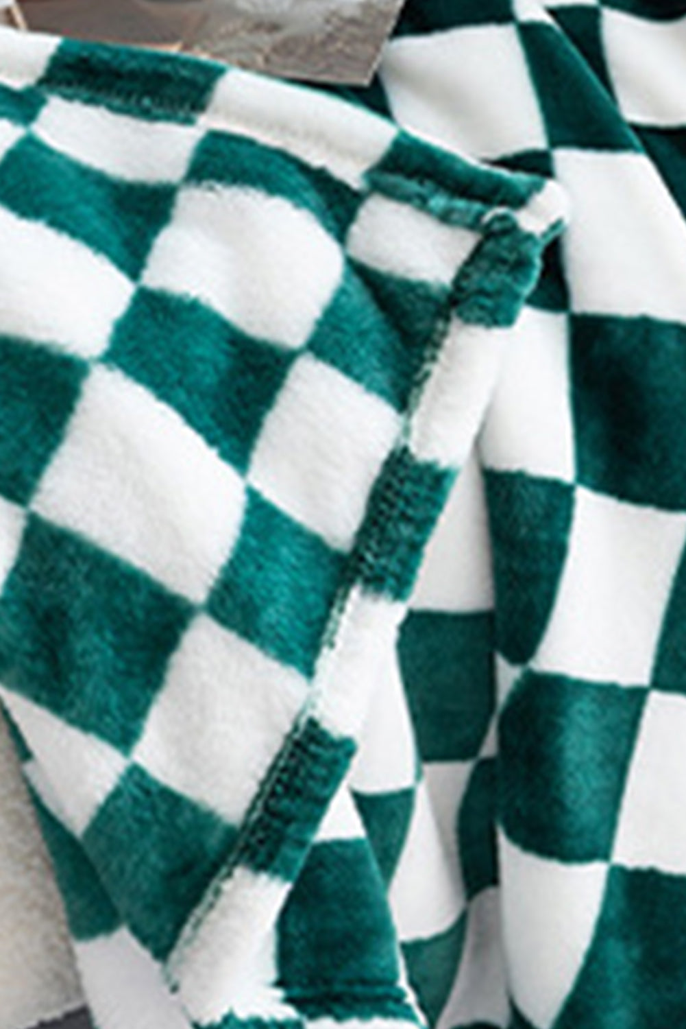 Navy Blue Checkerboard Printed Soft Throw Blanket 120*200cm