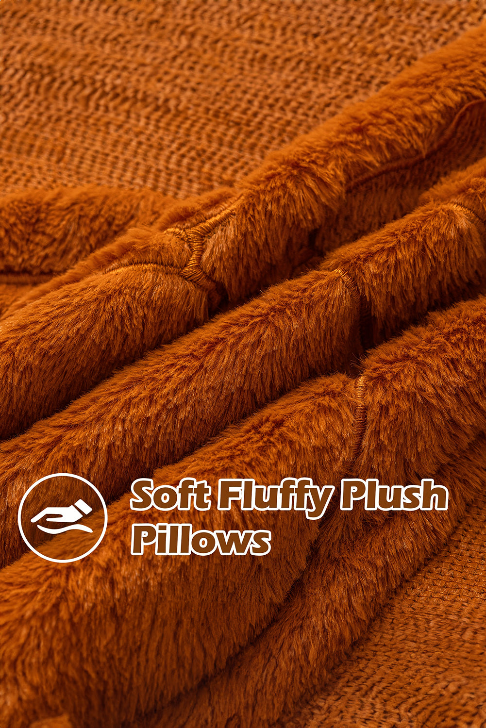 Orange Plush Textured Pumpkin Pillowcase