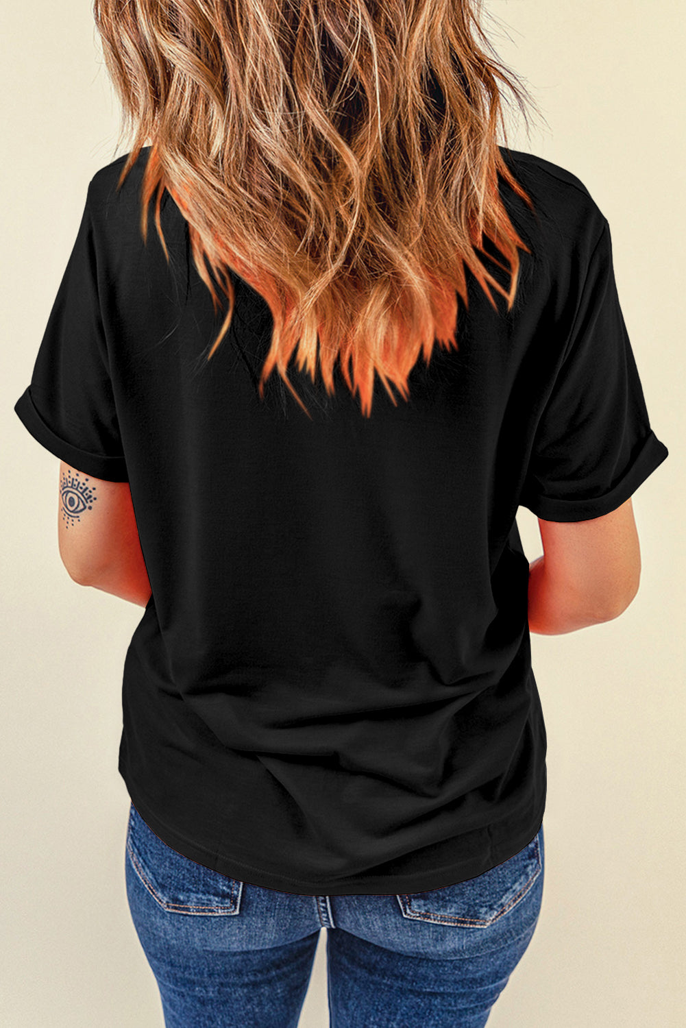 Gray Casual Baseball Bowknot Graphic Roll Up Sleeve Tee - Cowaa