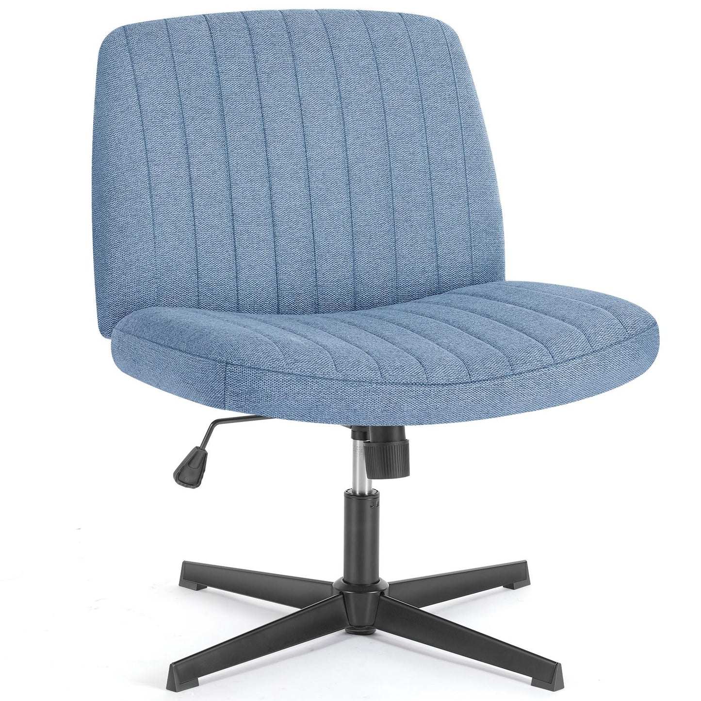 Blue Wide Armless Swivel Home Office Chair