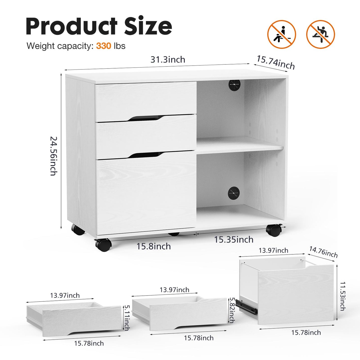 White Office Organizer Filing Cabinet
