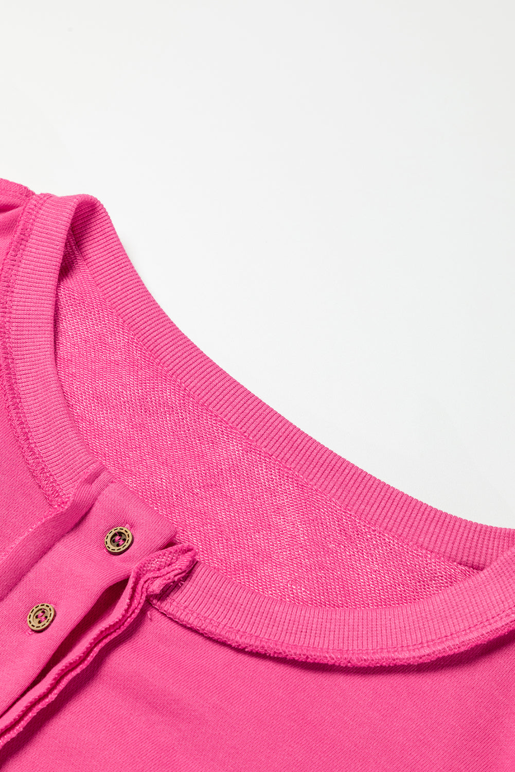 Slouchy Henley-Sweatshirt mit tief angesetzter Schulterpartie in Pink
