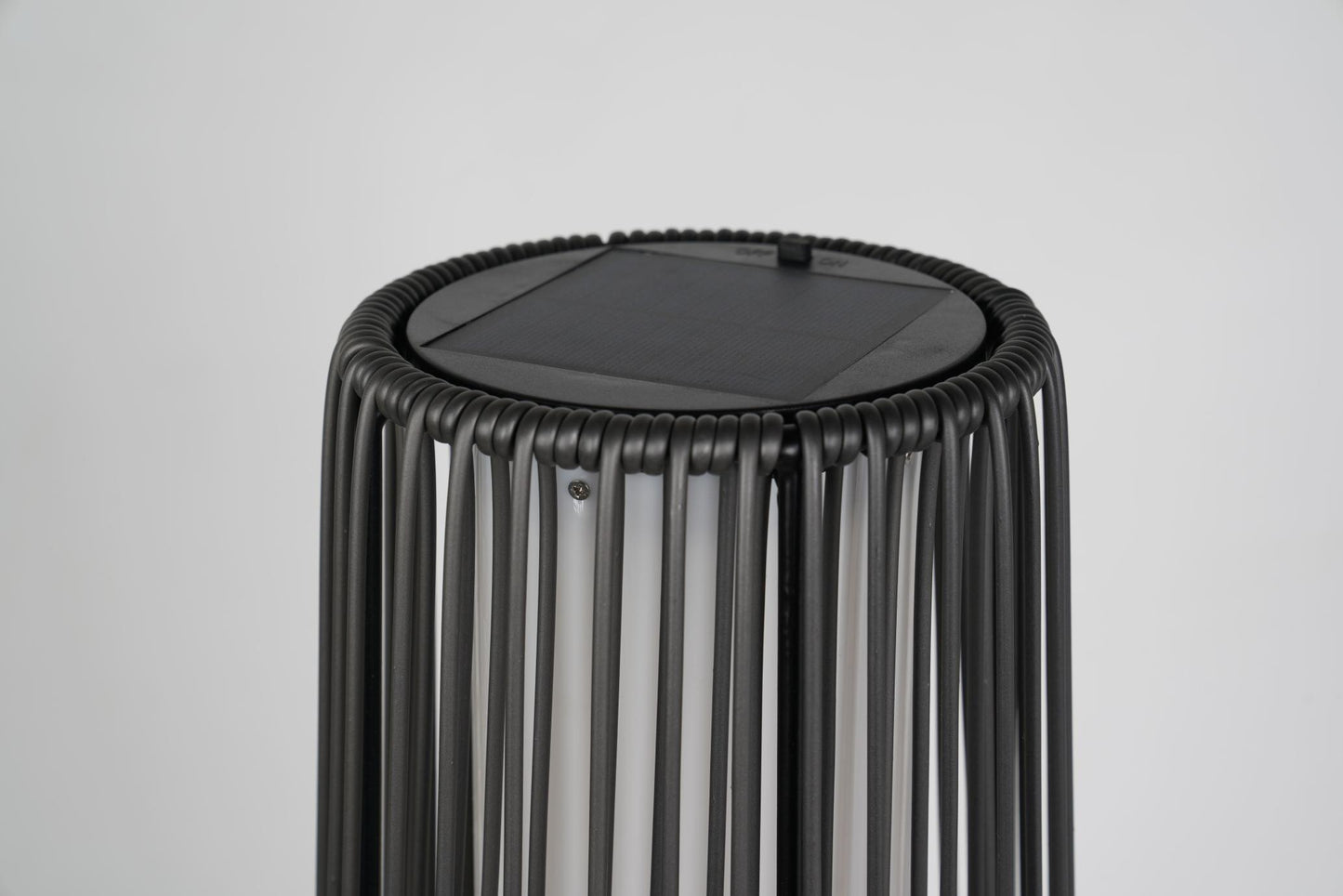 2-Pack Grey Outdoor Wicker Floor Solar Lamps
