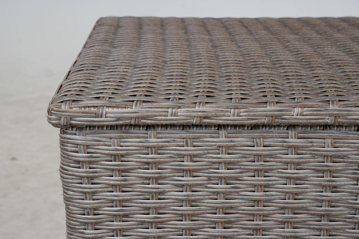 Grey Iron Rattan Storage Bench