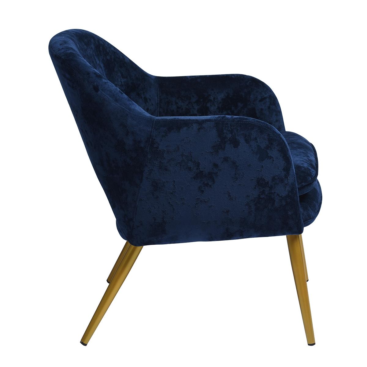 Navy Modern Velvet Accent Chair