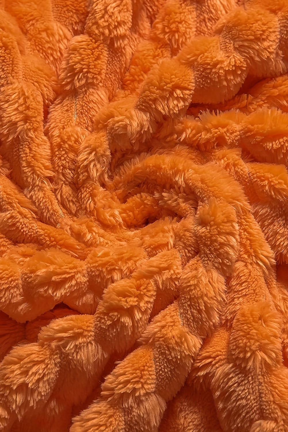 Orange Large Soft Fleece Textured Throw Blanket