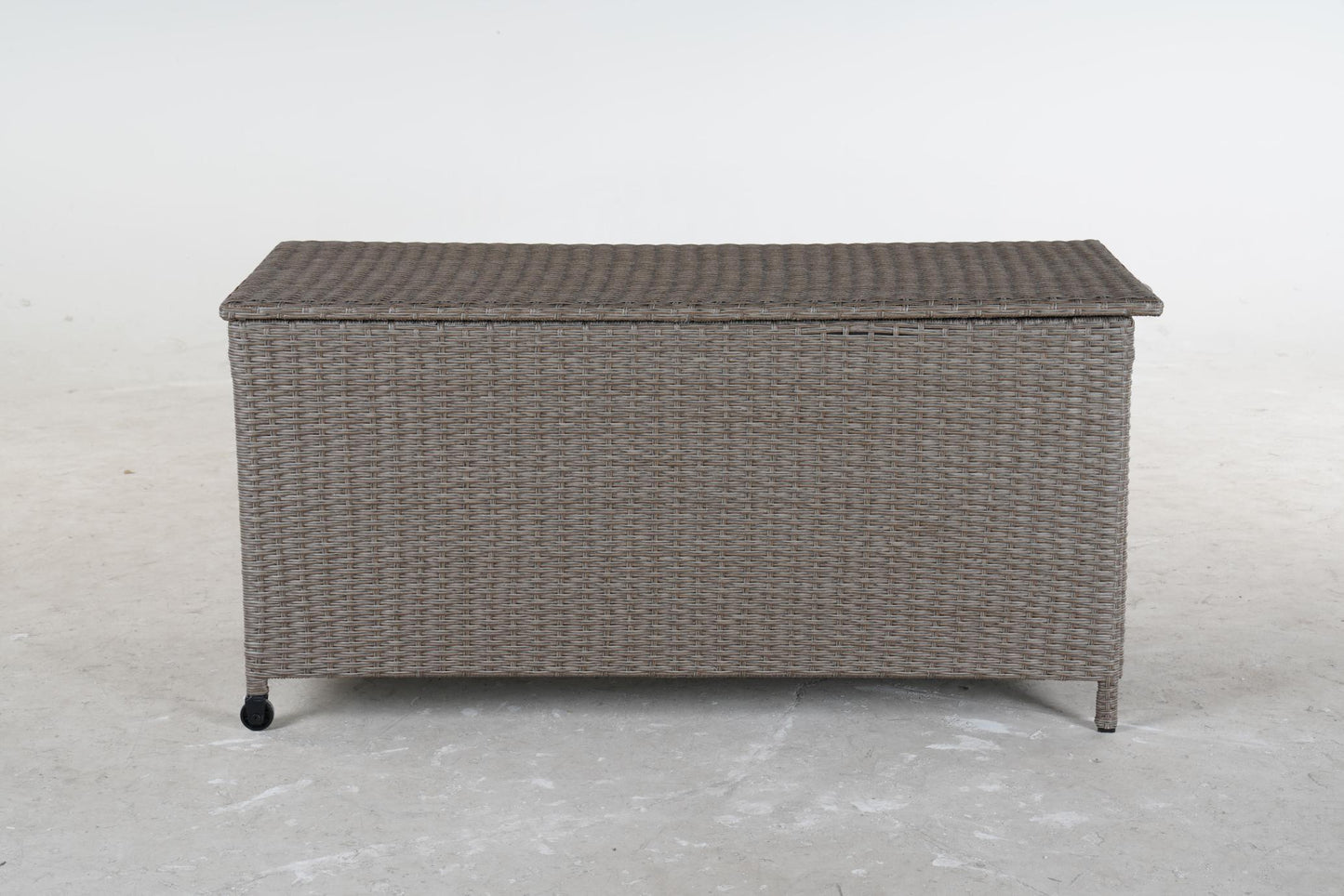 Grey Iron Rattan Storage Bench