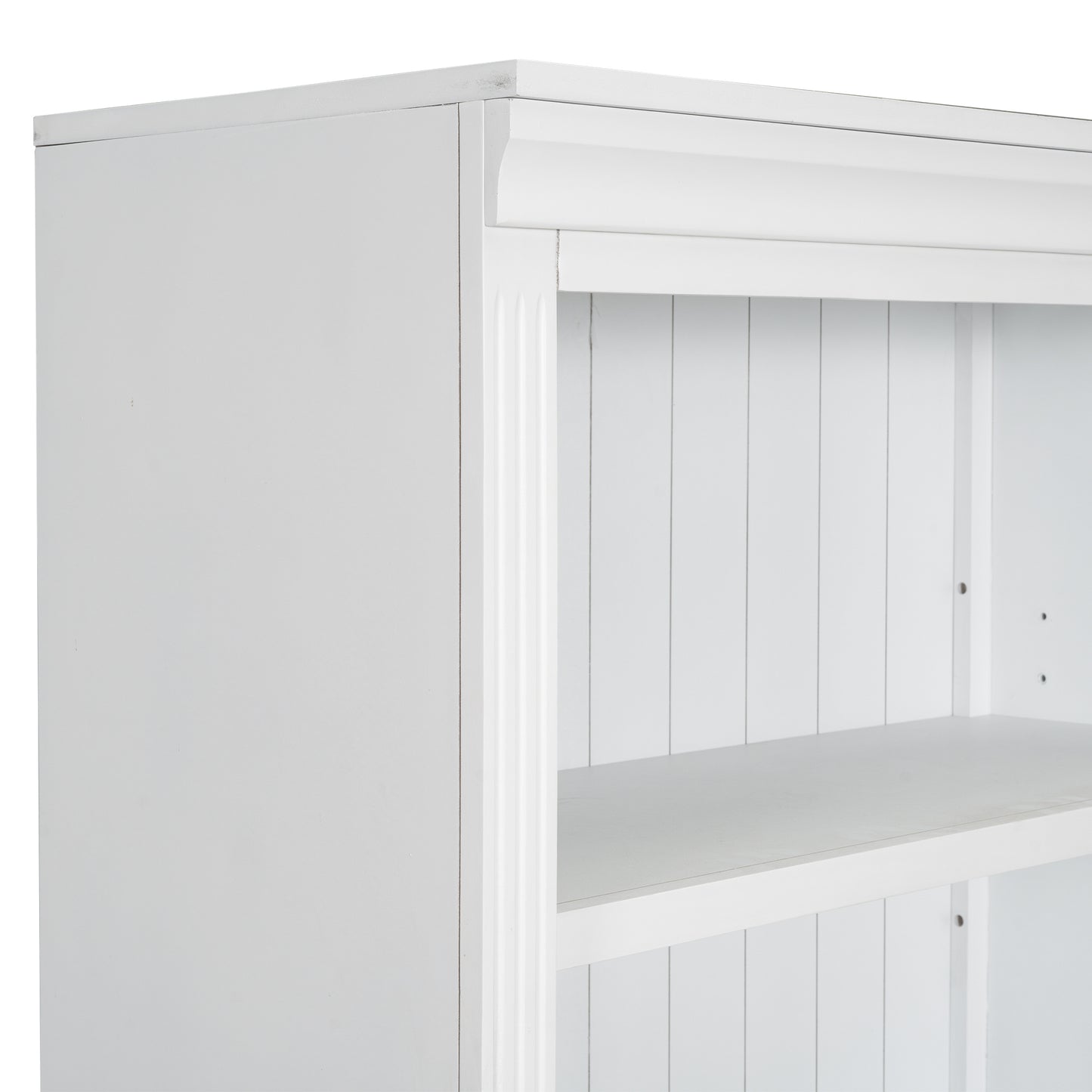 White Wood Bookcase w/ Adjustable Shelves