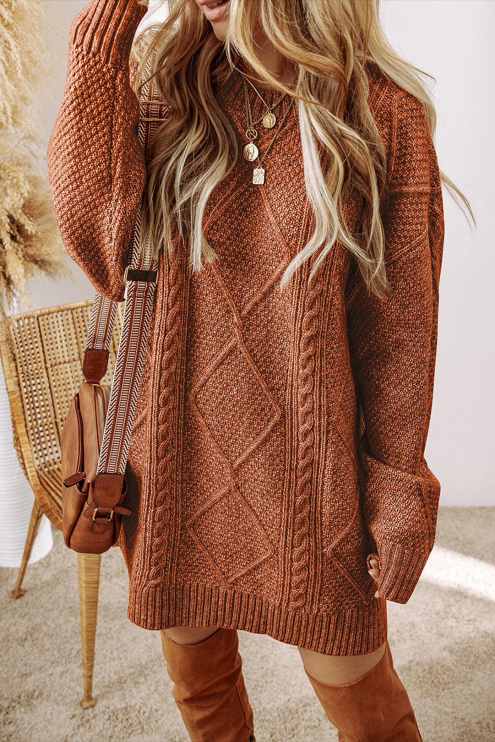 Knit Loose Fit Sweater Dress