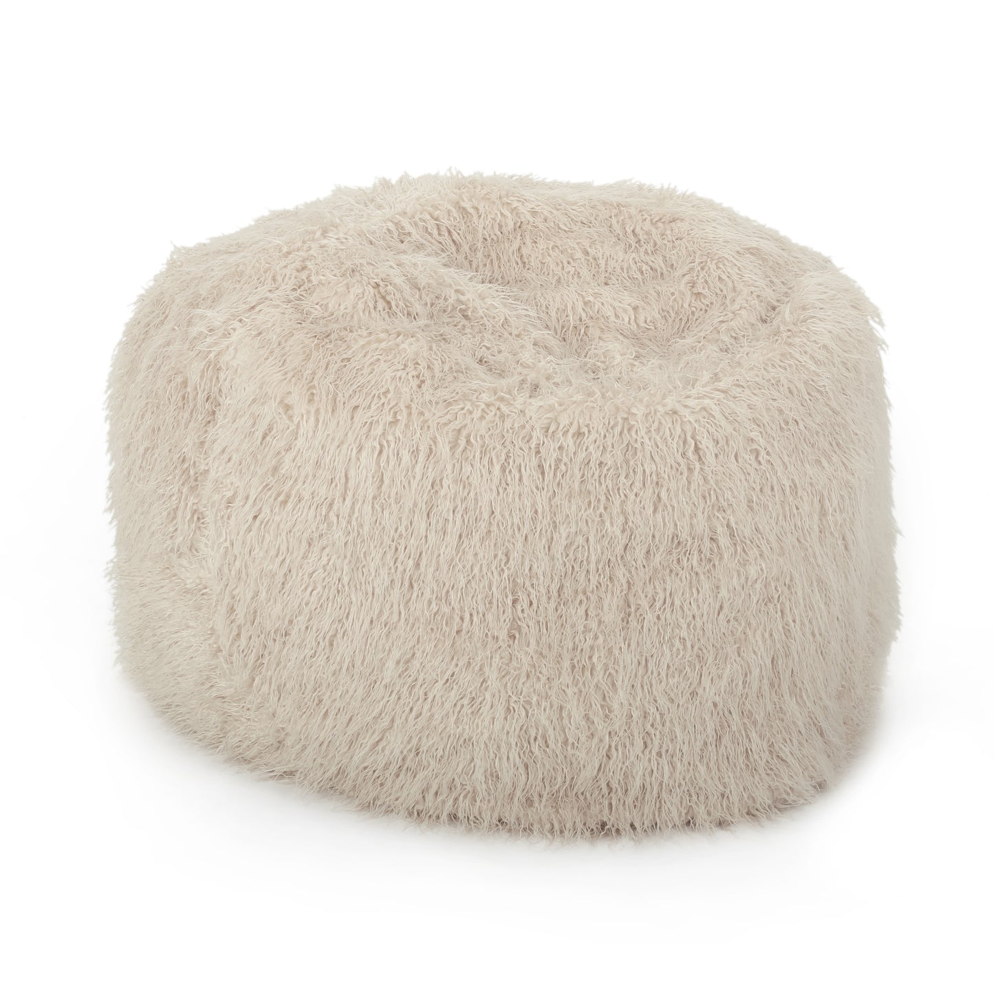 Taupe Faux Fur Bean Bag