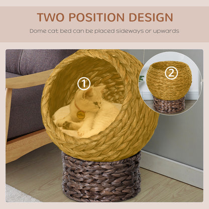 Wicker Elevated Cat Bed w/ Cushion